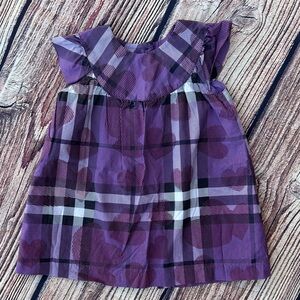 Burberry Purple Plaid Kids Casual Dress